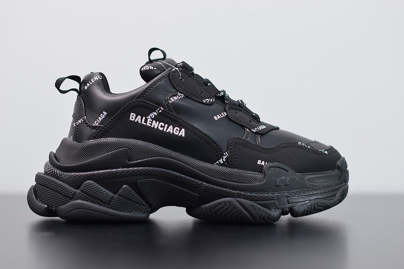 Balenciaga Triple S Allover Logo Black 