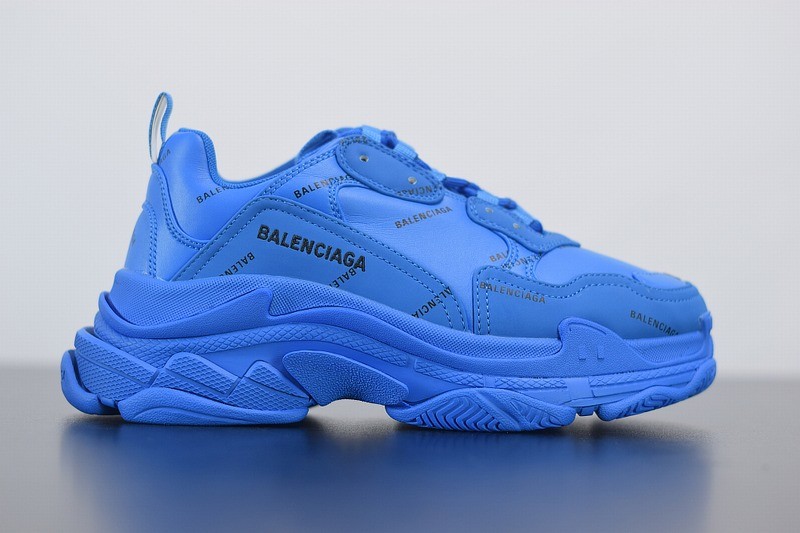 Balenciaga Triple S Allover Logo Blue