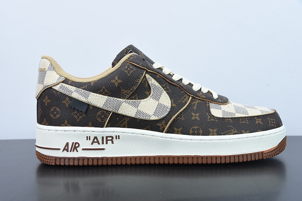 Nike Air force 1Low Louis Vuitton Monogram Brown Damier Azur（Without special box)