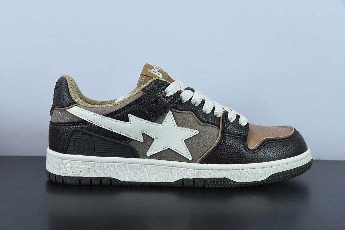 A Bathing Ape Bape SK8 Sta Brown Ivory