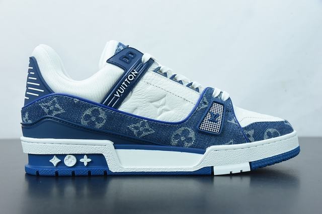 Louis Vuitton LV Trainer Monogram Denim White Blue